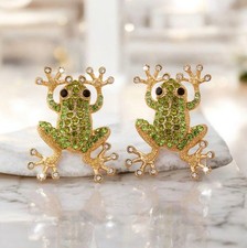 1 paar Ohrringe Frosch Strass