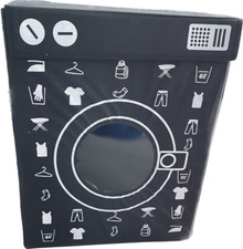 Aufbewahrung - Box Wäsche Utensilien Korb mit Deckel & Sichtfenster 44x34x55 cm