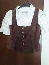 Trachtenbluse Ledermieder Bundhose Leder Größe. 38  braun