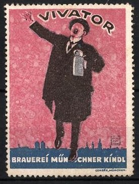 Reklamemarke münchen vivator - reklamemarke, münchen,