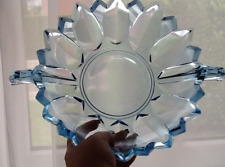 Schwepnitz Sonja Art Déco Set Servierschale & Schälchen Pressglas hellblau 7tlg