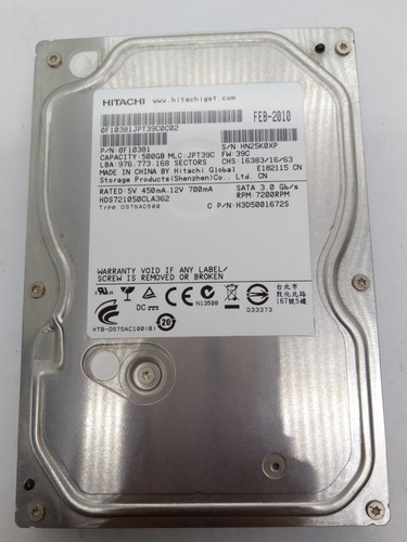 Hitachi 500gb sata - hitachi, *500gb