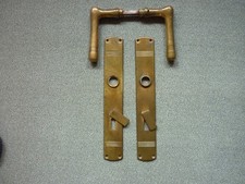 Türklinke, Türdrücker garnitur, messing patiniert, Jugendstil (Original)