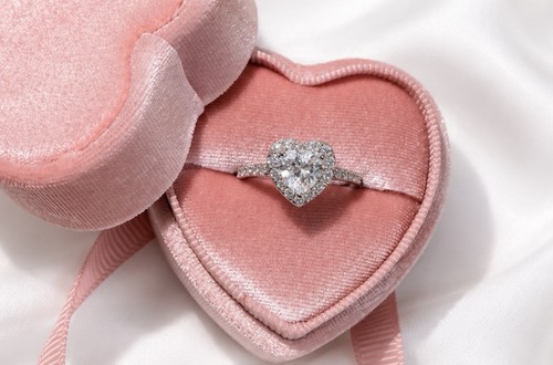 14k vergoldeter herzring - 14k, mit