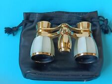 Vintage Opernglas Fernglas 3x25 Perlmutt Messing mit Lederhülle Theaterglas