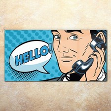 Glasbilder Wandbild Druck auf Glas 140x70 Foto Geschäftsmann Pop Art Cartoon