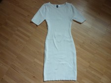 H&M Strickkleid kurzarm Kleid Gr. XS weiß