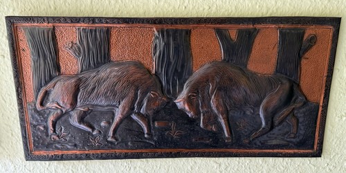 Kupfer wand bild - kupfer, stiere