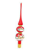 Christbaumspitze rot aus glas - rot,