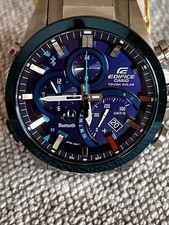 CASIO EDIFICE EQB-500 Bluetooth Solar Big Face Sportuhr blau navy  