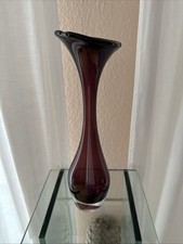 Vase Aseda Bo Borgstrom  Glasvase Lila Bordeaux  31cm 