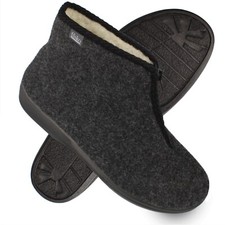 Hausschuhe Herren Reißverschluss Filz Hüttenschuh Schafwolle 40-46 filsko Edsele
