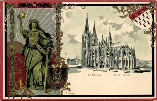 Präge wappen litho köln - präge,
