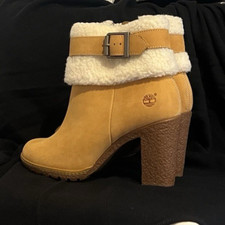 Hochwertige und warme Stiefeletten 38 Timberland senfgelb Absatz 9cm Gummi