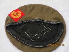 Englisches Barett,Kings Own Border Regiment,Officer mit Abzeichen,Gr. 56, khaki 