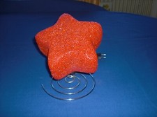 Glitzer Stern Lampe rot 20cm Sternlampe Tisch Leuchte Nachtlicht Stimmungslicht