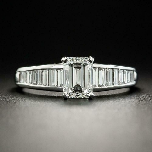 Damen 3kt smaragd diamant - smaragd,