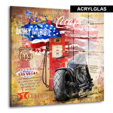 ACRYLGLAS WAND BILD HARLEY