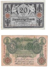 Deutsches Reich 2 alte Geldscheine