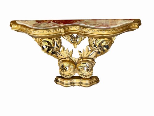 Vergoldete barockkonsole mit - barockkonsole,