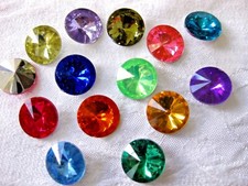 50 Acryl-Strass-Glitzersteine,Farbe wählbar,zum Basteln,Spitzkegel,18mm, St2E