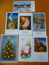 7 alte Weihnachts- Klappkarten , Vintage, Fuß/Mund Malerei ,Weihnachten, AK neu
