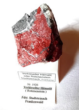 Kleine Stufe " Verkieselter Hämatit "( Roteisenstein) von Stadtsteinach (1926)
