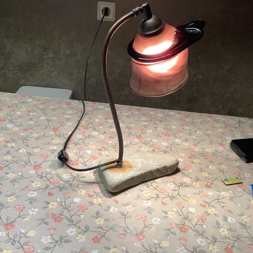 Vintage tischlampe naturstein - tischlampe,