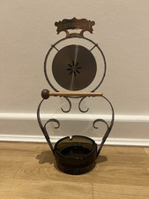 Stammtisch Aschenbecher Schmiedeeisen Vintage mit Tischgong ca. 70er/80er Jahre
