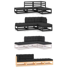 4-tlg. Garten-Lounge-Set Sofagarnitur Gartenset mit Kissen Kiefer Massivholz