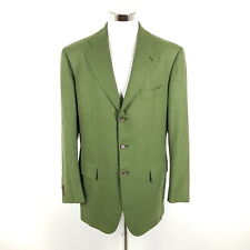 Cesare Attolini Napoli Tweed Sakko Herren Gr. 54 Grün Wolle Kaschmir Knöpfbar