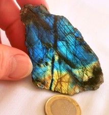 Labradorit Anschliff, Edelstein - Kugel - 74* 45 mm - Jumbo