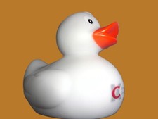 ❤️ weiß Badeente Bad ENTE Gummiente Badetier Badewanne Spielzeug Werbefigur KCA