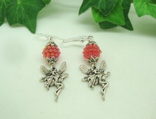 Elfen Ohrringe Modeschmuck Gartenelfe mit Beeren-Perle u. 925er Silberohrhaken
