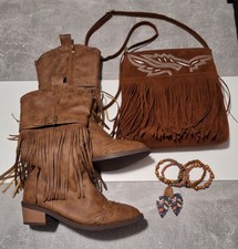 Party Set Stiefel Gr.38-39 +Tasche Karneval Fest Kostüm