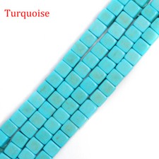 4mm/6mm Würfel Perlen Quadratisch Halbedelstein Poliert Schmuck 1 Strang