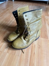 Stiefeletten im Piratenlook – Schnürstiefel, Größe 39, hellbraun, Kunstleder