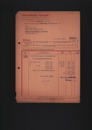 Leipzig rechnung 1945 - leipzig,, 1945,