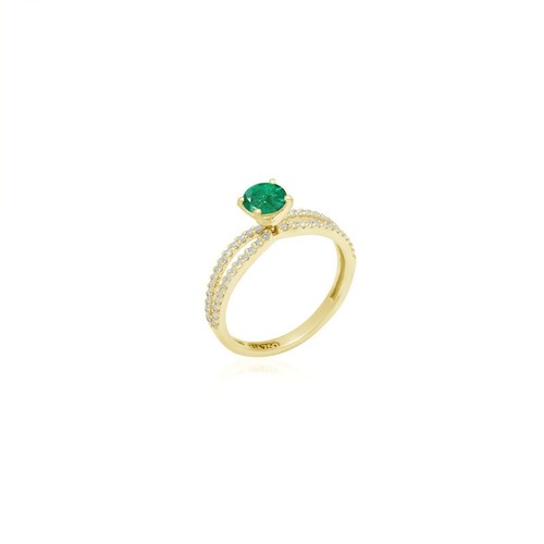 18k gelbgold smaragd diamant - gelbgold,