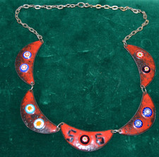 Vintage Kupfer-Emaille-Collier