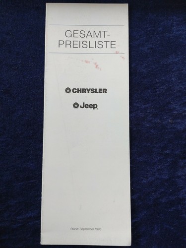 Chrysler jeep preisliste - chrysler,