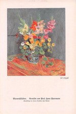 Blumenstillleben - Hans Purrmann - 1924 - Historischer Kunstdruck ~16x25cm