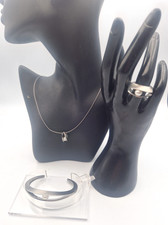 Erntes Design Schmuckset Kette Armreif Ring Edelstahl mit Perle