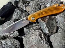 Sanrenmu 328M-PY Slipjoint 12C27 Brush Legal Ultem Yellow Taschenmesser