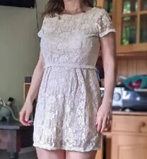 vero moda kleid Spitze 36 38 Altweiß Rosa Creme Kurz Braut Hochzeit