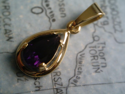 Amethyst tropfen anhänger - amethyst,