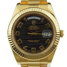 Rolex Day-Date II Ref.: 218238 Gold Wave Dial Schwarz 41mm LC100 Full Set