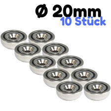 10 x Neodym Magnet mit Bohrung Senkung Topfmagnet 20 mm 10 KG Stark M4 Loch 