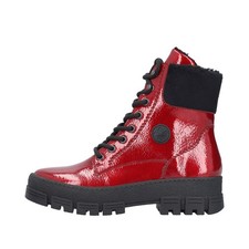 Rieker Lack Boots Rot/Schwarz