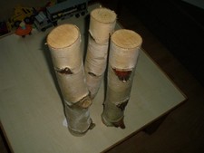 3 x Birke Holz Deko Basteln Länge ca. 44,5-42 cm Durchm. ca. 8,5-8 cm - s. Fotos